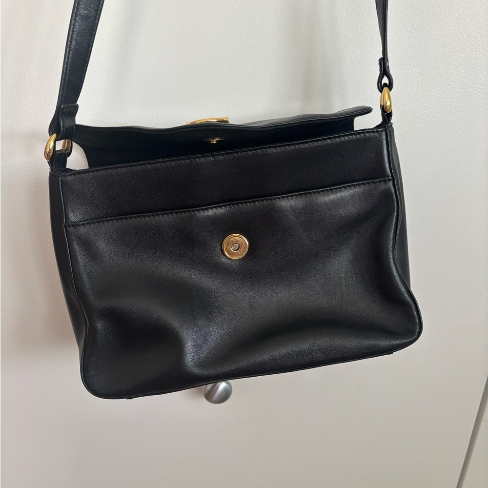 Vintage Black Leather Etienne Aigner Shoulder Bag - Picture 3 of 11